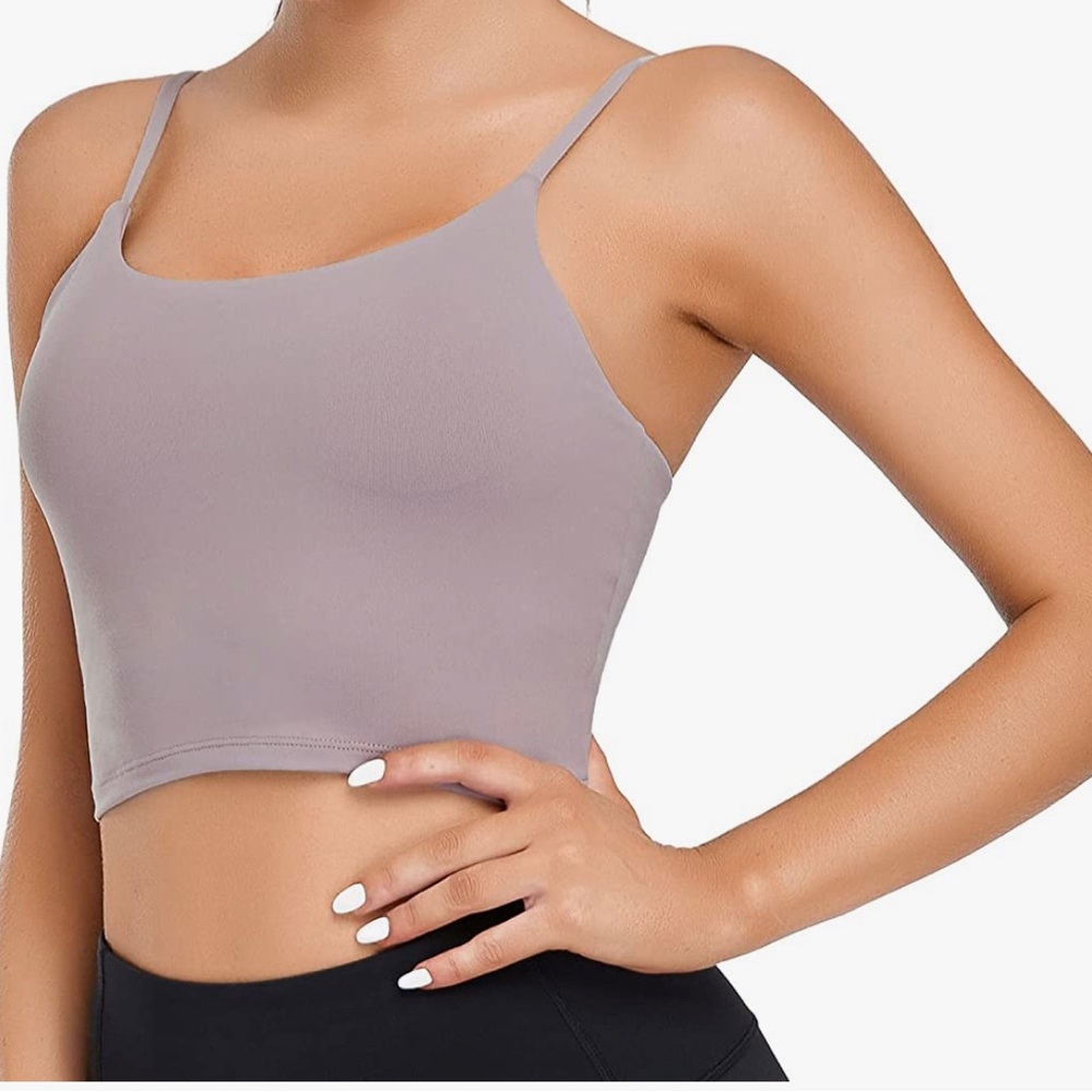 Pink workout cropped tank